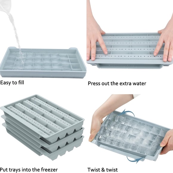 Ice Cube Trays, Hexagon Ice Trays with Lid, 32x3 PCS Ice Trays for Freezer - Picture 4 of 14